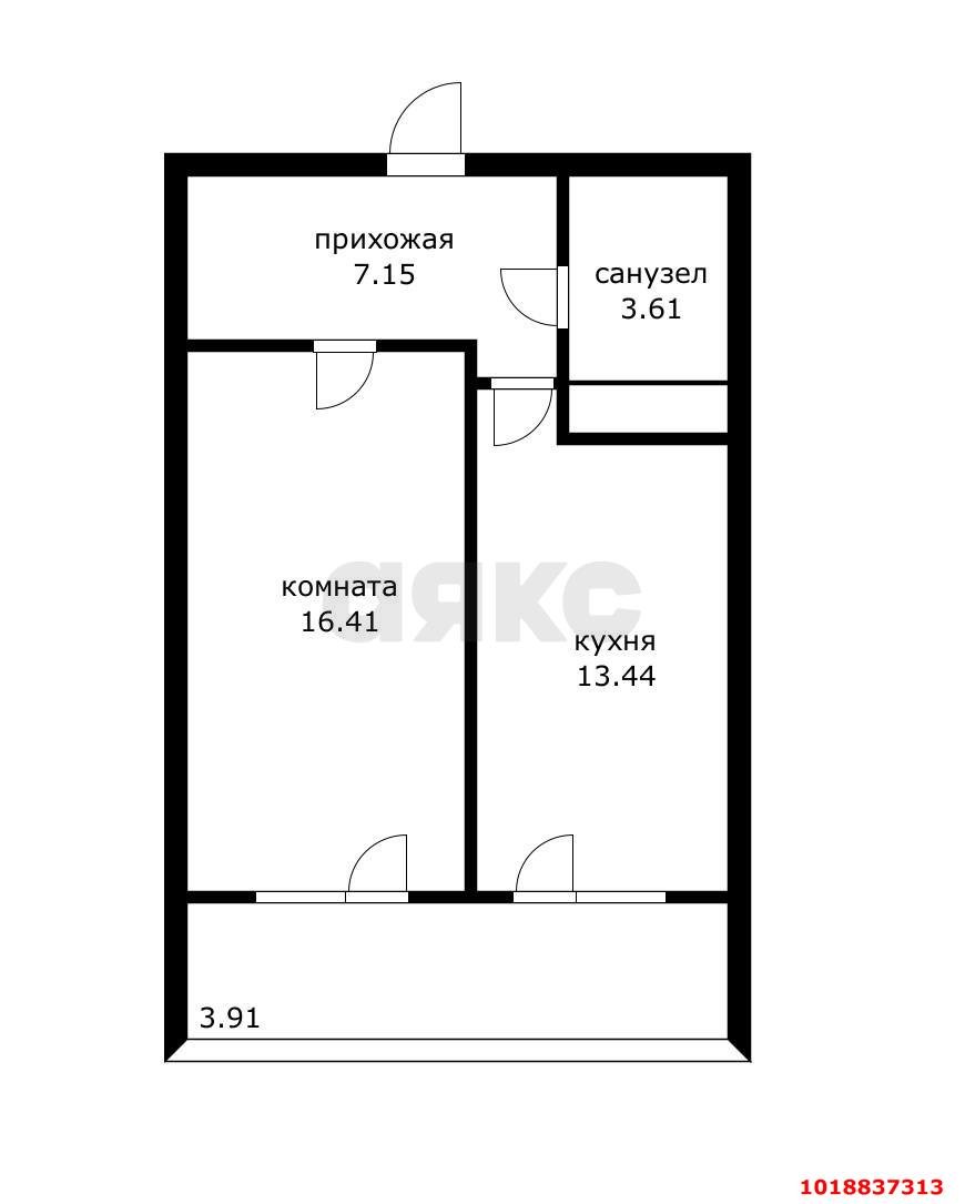 Фото №8: 1-комнатная квартира 40&nbsp;м², 6/20&nbsp;эт. - Краснодар, Западный внутригородской округ, Фестивальный, мкр. ЖК Тургенев, ул. Дальняя, 8к2