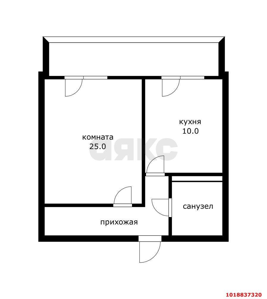 Фото №8: 1-комнатная квартира 40&nbsp;м², 4/5&nbsp;эт. - Южный, ул. Войсковая, 8/2