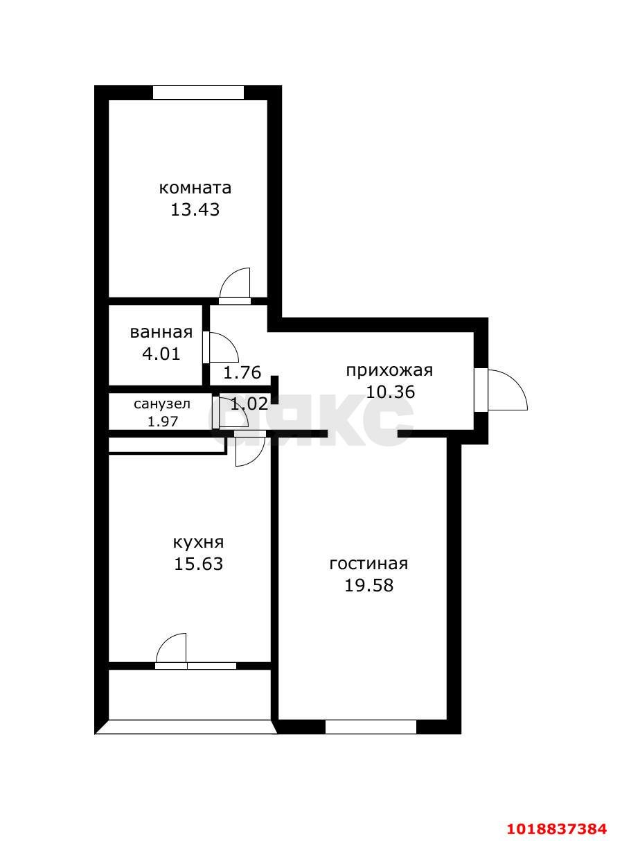 Фото №17: 2-комнатная квартира 72&nbsp;м², 4/14&nbsp;эт. - Краснодар, Прикубанский внутригородской округ, мкр. Фестивальный, ул. Совхозная, 18