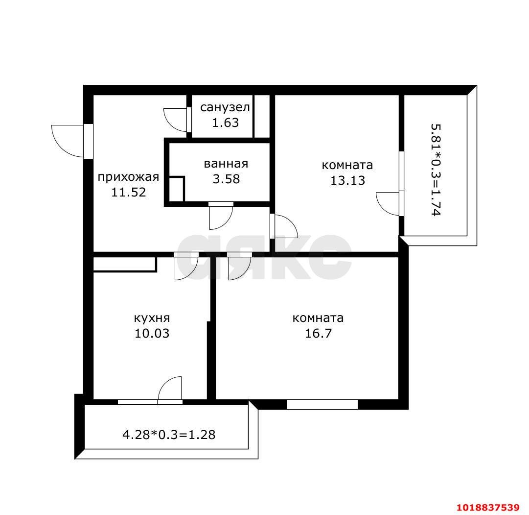 Фото №2: 2-комнатная квартира 60&nbsp;м², 19/20&nbsp;эт. - Краснодар, Прикубанский внутригородской округ, Авиагородок, мкр. ЖК На Стахановской, ул. Стахановская, 1/5к3