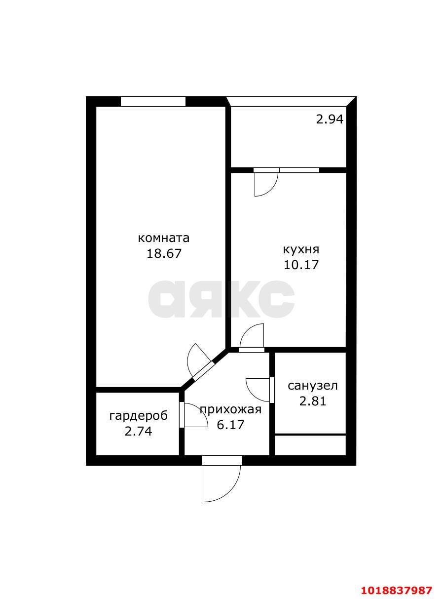 Фото №9: 1-комнатная квартира 45&nbsp;м², 2/25&nbsp;эт. - Краснодар, Центральный внутригородской округ, ЖК Краснодар, мкр. Центральный, ул. Железнодорожная, 23/1