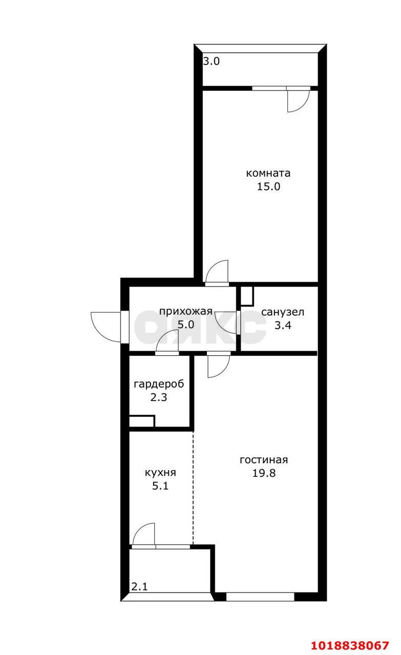 Фото №17: 2-комнатная квартира 52&nbsp;м², 6/16&nbsp;эт. - Краснодар, Прикубанский внутригородской округ, мкр. жилой комплекс Самолёт, ул. Западный Обход, 39/2к7