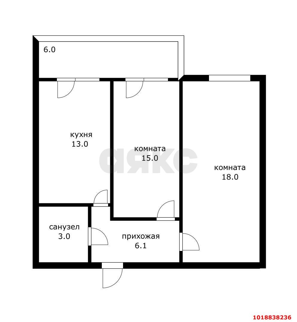 Фото №11: 2-комнатная квартира 54&nbsp;м², 2/5&nbsp;эт. - Новая Адыгея, ул. Бжегокайская