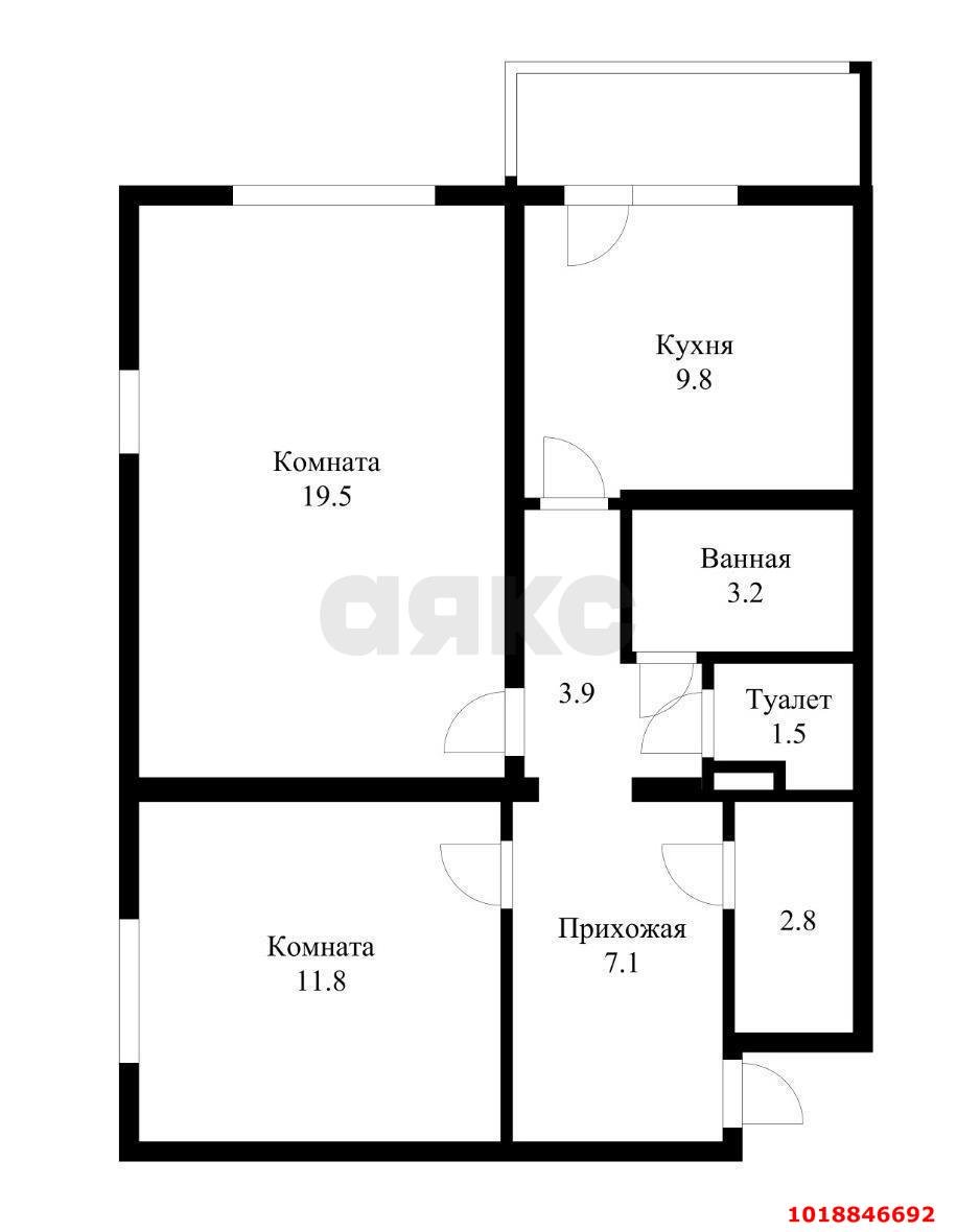 Фото №20: 2-комнатная квартира 63&nbsp;м², 15/16&nbsp;эт. - Краснодар, Прикубанский внутригородской округ, мкр. Восточно-Кругликовский, ул. Генерала Трошева, 39