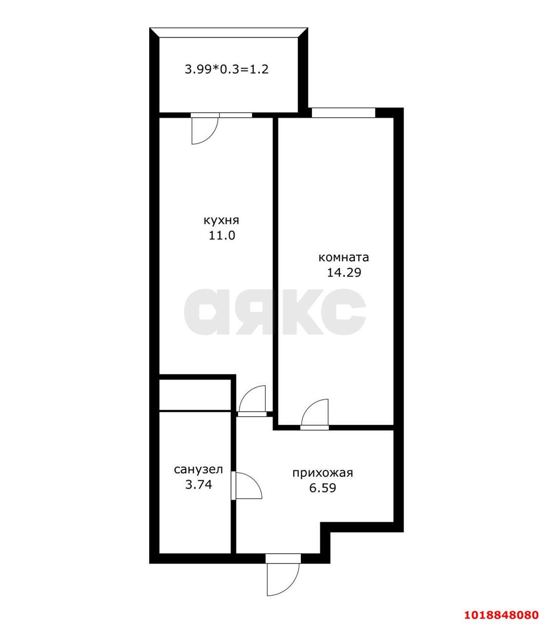 Фото №10: 1-комнатная квартира 40&nbsp;м², 3/24&nbsp;эт. - Краснодар, Карасунский внутригородской округ, Хлопчато-бумажный Комбинат, мкр. жилой комплекс Галактика, ул. Уральская, 71к3