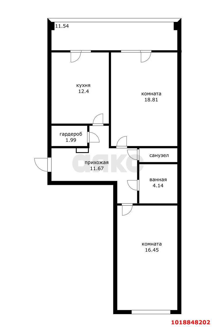 Фото №20: 2-комнатная квартира 80&nbsp;м², 13/16&nbsp;эт. - Краснодар, Западный внутригородской округ, мкр. Юбилейный, пр-кт Чекистов, 42