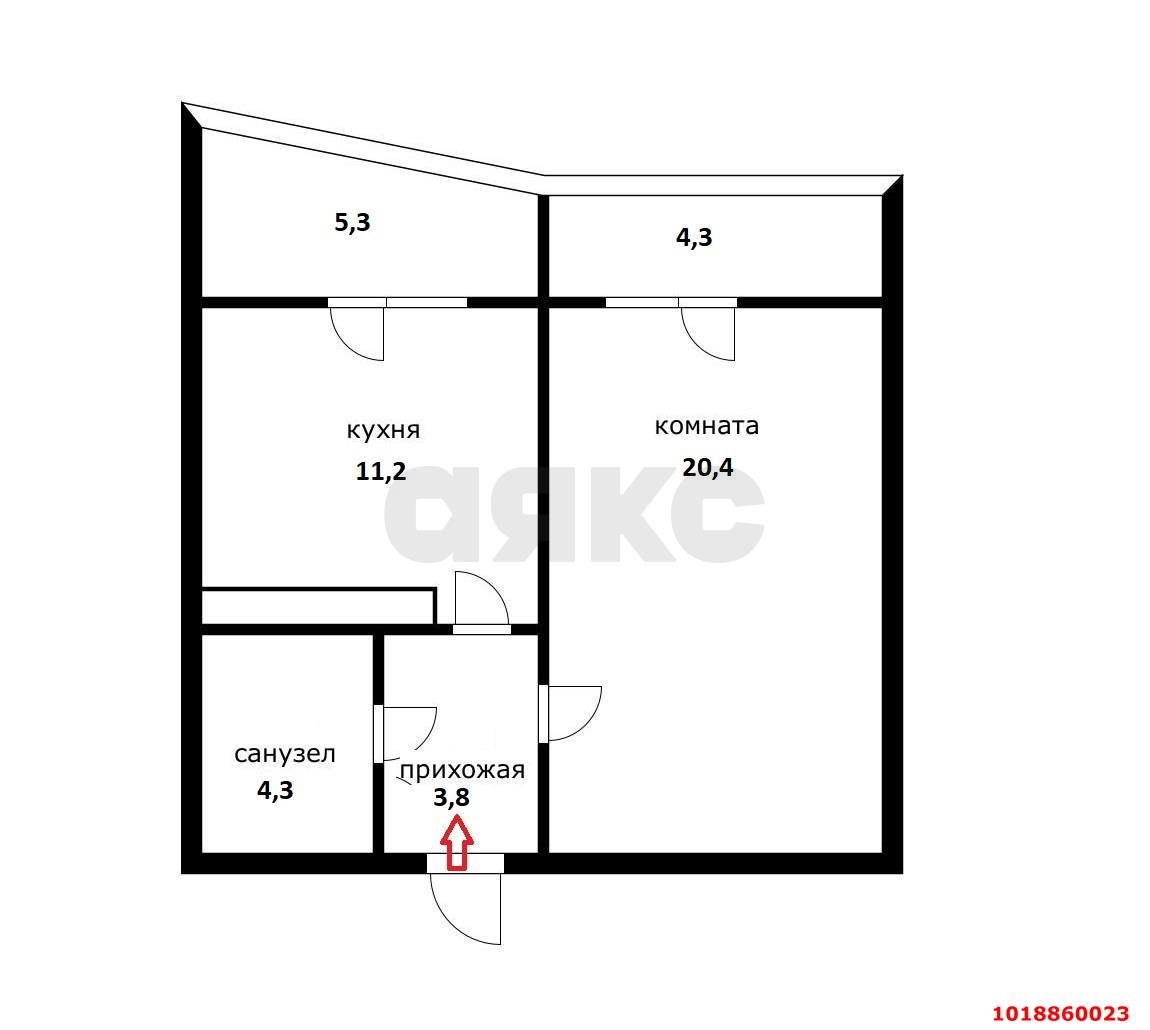 Фото №3: 1-комнатная квартира 49&nbsp;м², 15/16&nbsp;эт. - Краснодар, Прикубанский внутригородской округ, мкр. Завод Измерительных Приборов, ул. Карякина, 5к1