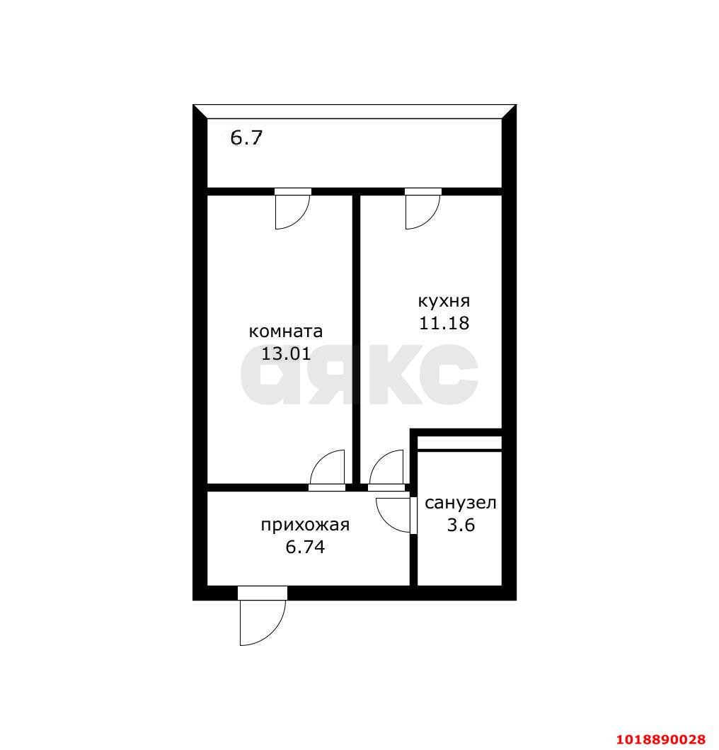 Фото №14: 1-комнатная квартира 39&nbsp;м², 3/8&nbsp;эт. - Краснодар, Прикубанский внутригородской округ, мкр. жилой комплекс Краски, ул. Краеведа Соловьёва, 6к5