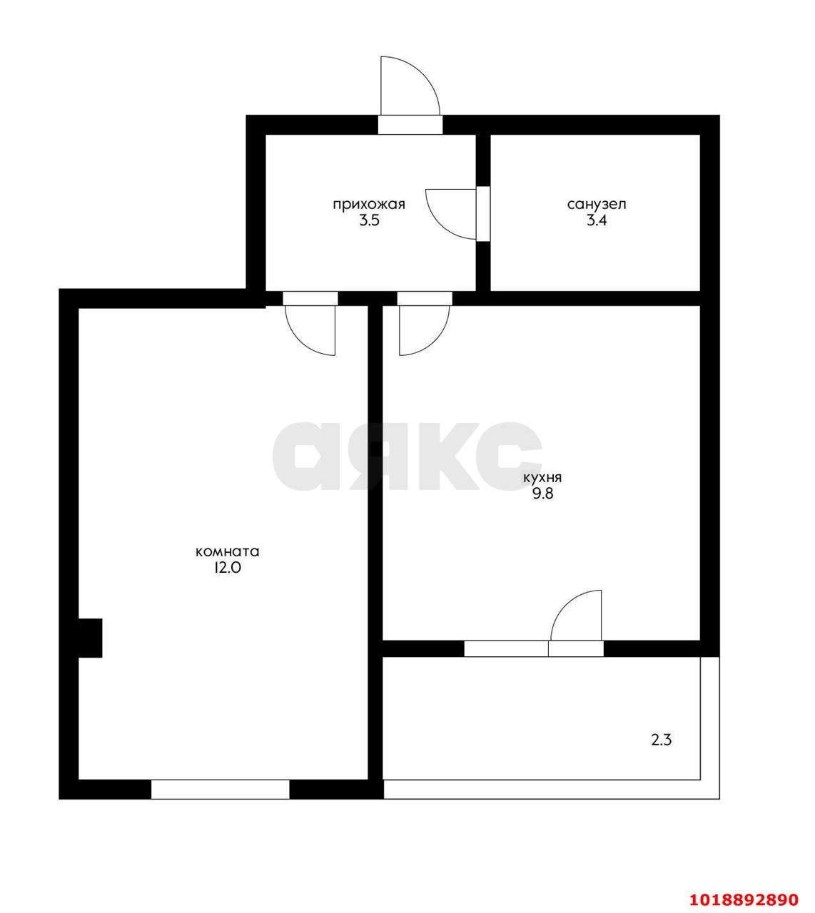 Фото №12: 1-комнатная квартира 30&nbsp;м², 3/9&nbsp;эт. - Краснодар, Прикубанский внутригородской округ, жилой комплекс Европа-Сити, мкр. жилой комплекс Европа Клубный Квартал 6, ул. Карпатская, 7