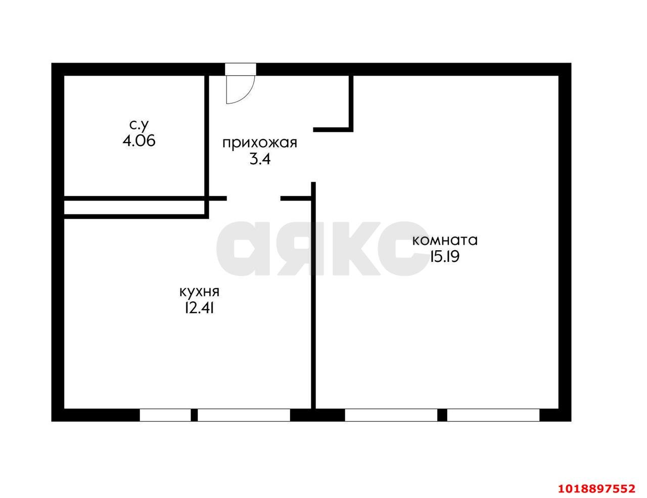 Фото №6: 1-комнатная квартира 34&nbsp;м², 6/22&nbsp;эт. - Краснодар, Центральный внутригородской округ, мкр. Черёмушки, ул. Обрывная, 132/1к18