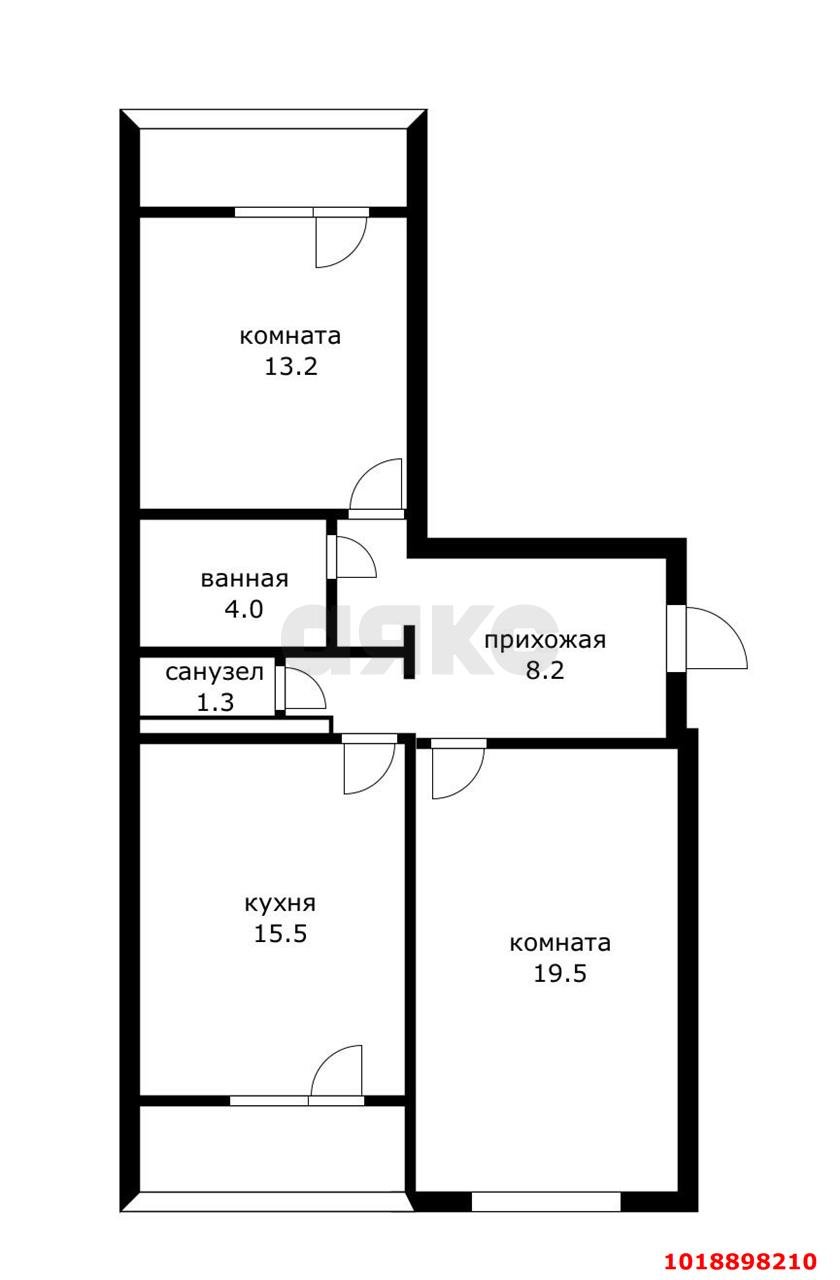 Фото №6: 2-комнатная квартира 65&nbsp;м², 6/16&nbsp;эт. - Краснодар, Прикубанский внутригородской округ, ж/р Восточный, ул. Героя Владислава Посадского, 22