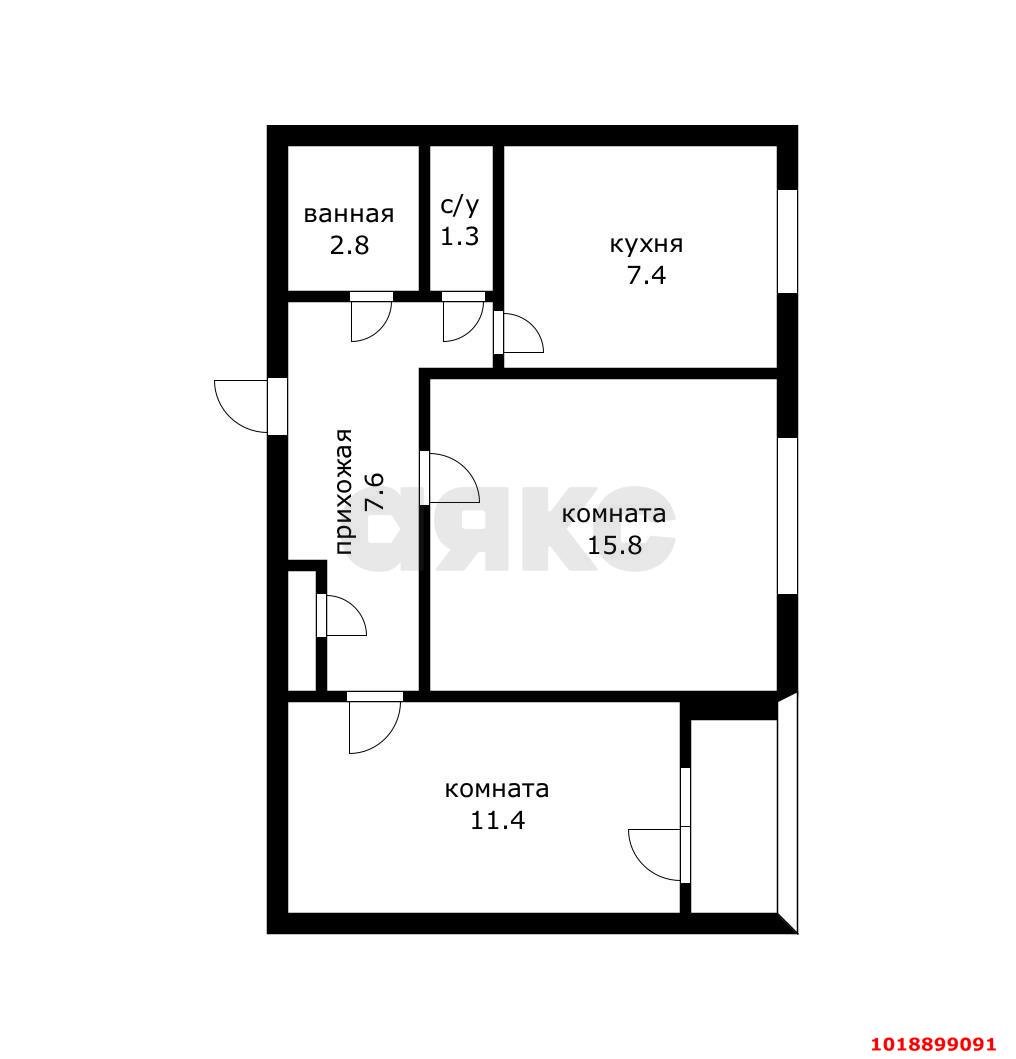 Фото №17: 2-комнатная квартира 50&nbsp;м², 7/9&nbsp;эт. - Краснодар, Центральный внутригородской округ, мкр. Центральный, ул. Промышленная, 21/8