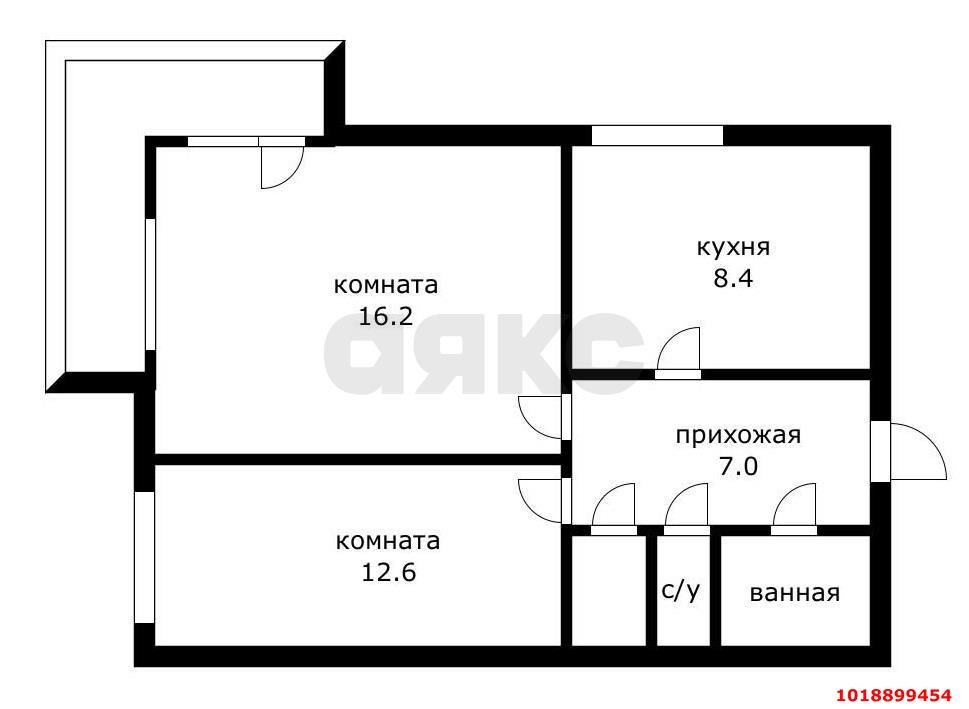 Фото №15: 2-комнатная квартира 51&nbsp;м², 10/14&nbsp;эт. - Краснодар, Западный внутригородской округ, мкр. Центральный, ул. имени Пушкина, 5