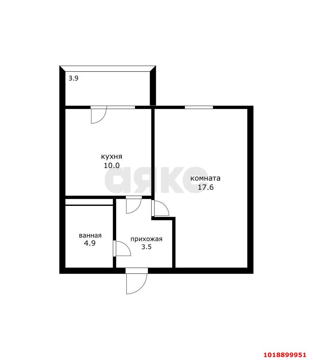 Фото №14: 1-комнатная квартира 39&nbsp;м², 8/16&nbsp;эт. - Краснодар, Карасунский внутригородской округ, мкр. Почтовый, ул. имени Валерия Гассия, 4/1