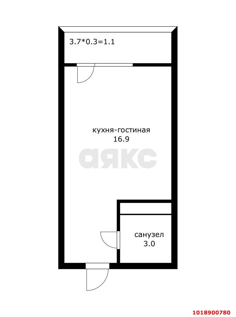 Фото №5: Студия 19&nbsp;м², 19/20&nbsp;эт. - Краснодар, Прикубанский внутригородской округ, имени Петра Метальникова, мкр. жилой комплекс Радуга, ул. Евгении Жигуленко, 7