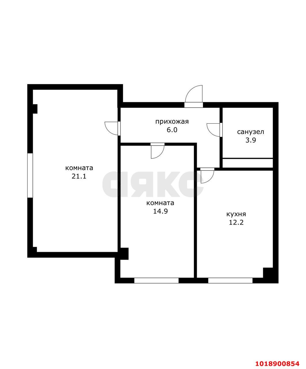 Фото №20: 2-комнатная квартира 58&nbsp;м², 5/9&nbsp;эт. - Яблоновский, мкр. ЖК Южная Звезда, ул. Шоссейная, 70/1