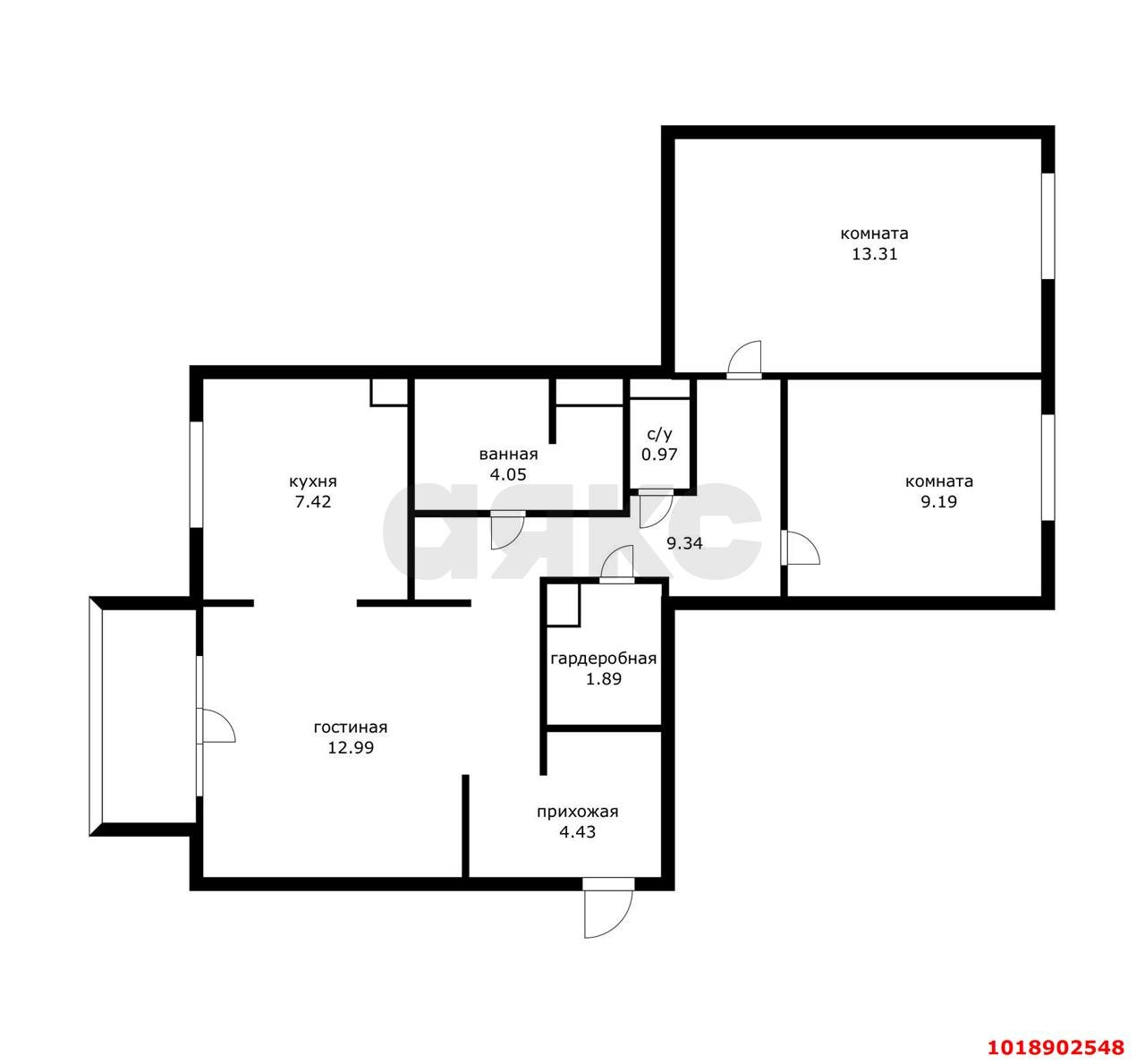Фото №2: 3-комнатная квартира 68&nbsp;м², 2/5&nbsp;эт. - Краснодар, мкр. Центральный внутригородской округ, ул. Красная, 206