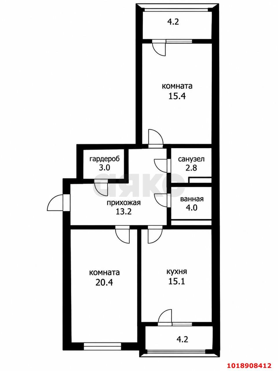 Фото №10: 2-комнатная квартира 78&nbsp;м², 4/16&nbsp;эт. - Краснодар, Карасунский внутригородской округ, Гидростроителей, мкр. ЖК Речной Бриз, ул. Парусная, 10к2