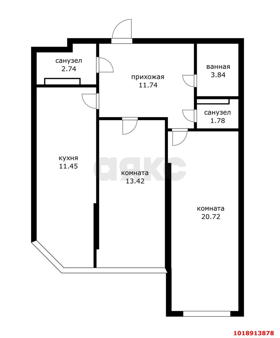 Фото №17: 2-комнатная квартира 74&nbsp;м², 4/17&nbsp;эт. - Краснодар, Прикубанский внутригородской округ, Молодёжный, мкр. жилой комплекс Дуэт, ул. Душистая, 77