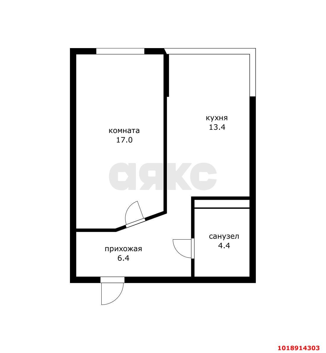 Фото №13: 1-комнатная квартира 41&nbsp;м², 4/8&nbsp;эт. - Краснодар, Прикубанский внутригородской округ, мкр. Музыкальный, ул. имени И.И. Дунаевского, 10