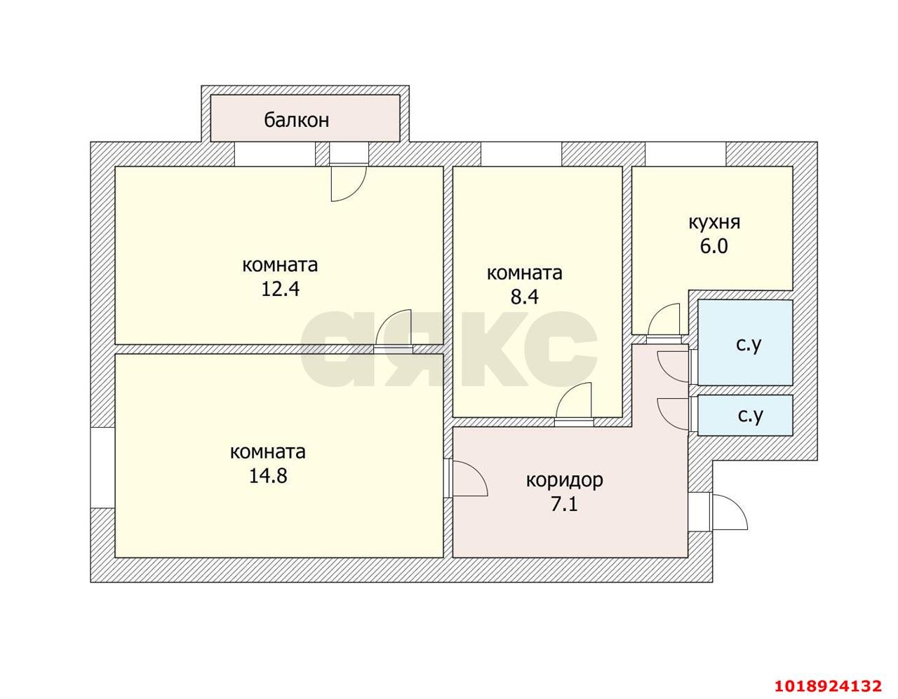Фото №21: 3-комнатная квартира 58&nbsp;м², 3/3&nbsp;эт. - Яблоновский, ул. Карла Маркса, 12/1