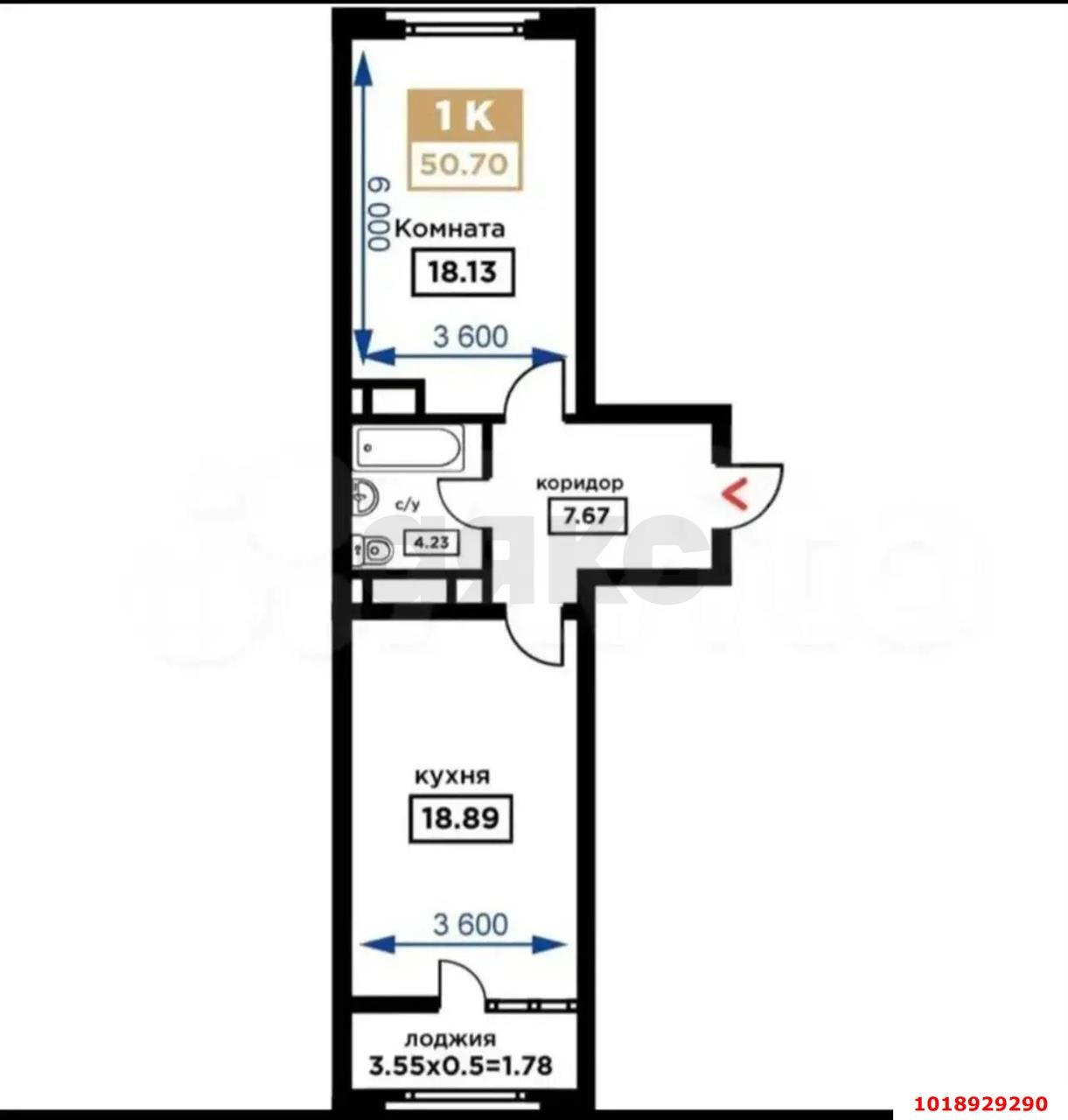 Фото №12: 1-комнатная квартира 48&nbsp;м², 4/24&nbsp;эт. - Краснодар, Прикубанский внутригородской округ, Круглик, жилой комплекс Сердце, мкр. Школьный, ул. Школьная, 1