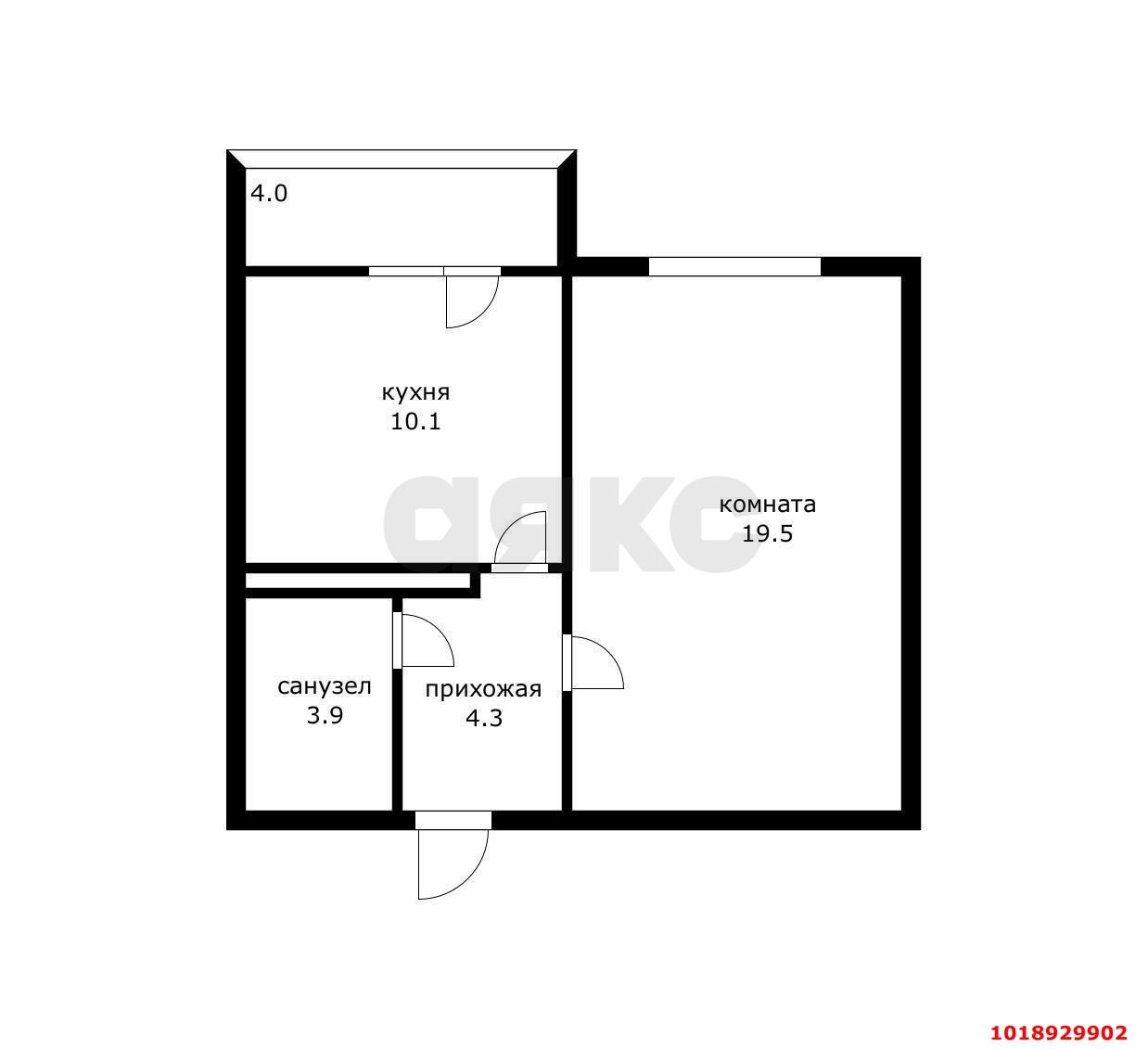 Фото №11: 1-комнатная квартира 40&nbsp;м², 3/14&nbsp;эт. - Краснодар, Прикубанский внутригородской округ, мкр. Молодёжный, ул. Душистая, 37