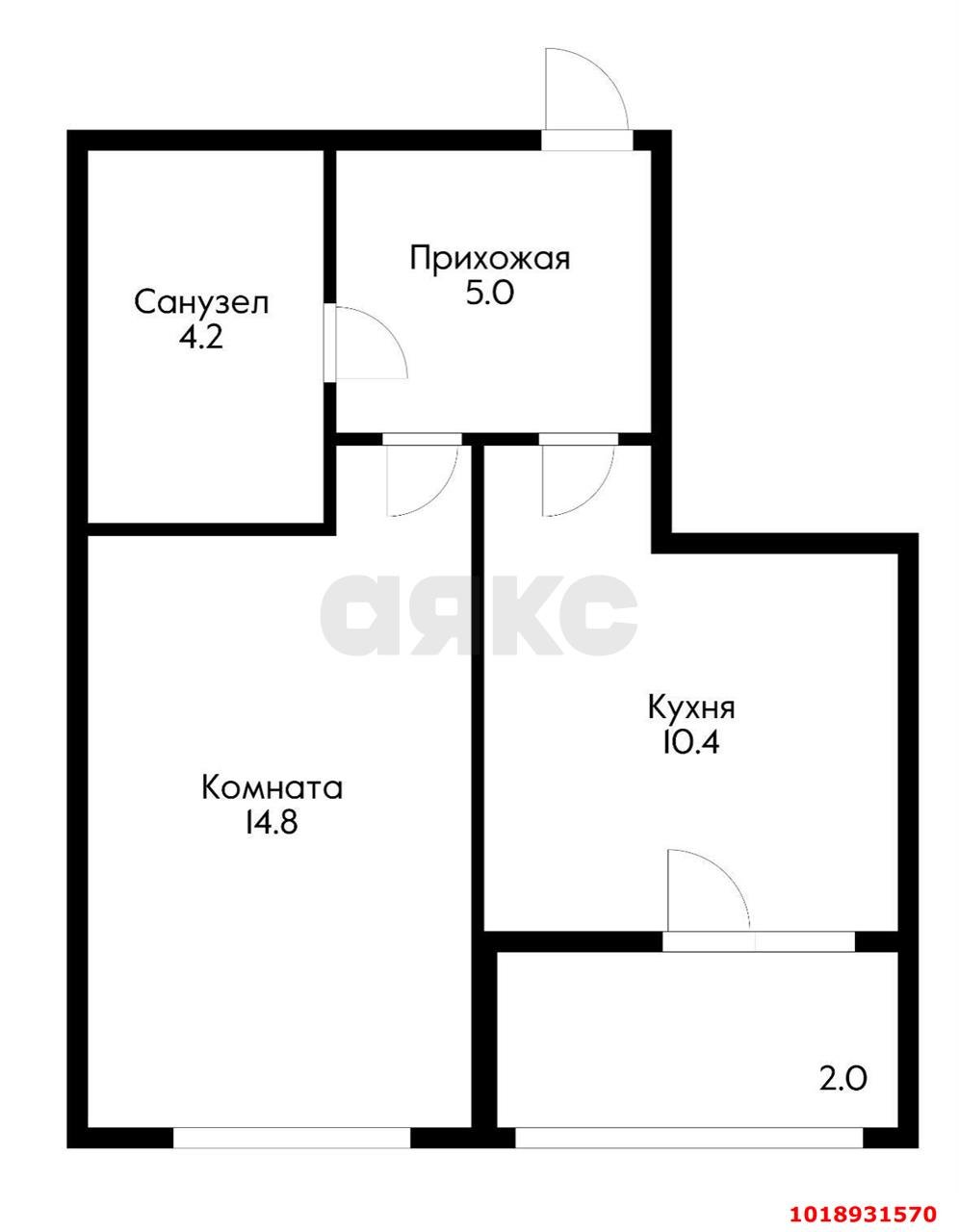 Фото №14: 1-комнатная квартира 34&nbsp;м², 15/18&nbsp;эт. - Новороссийск, Южный, мкр. ЖК Босфор, ул. имени Алексея Матвейкина, 1Ак1