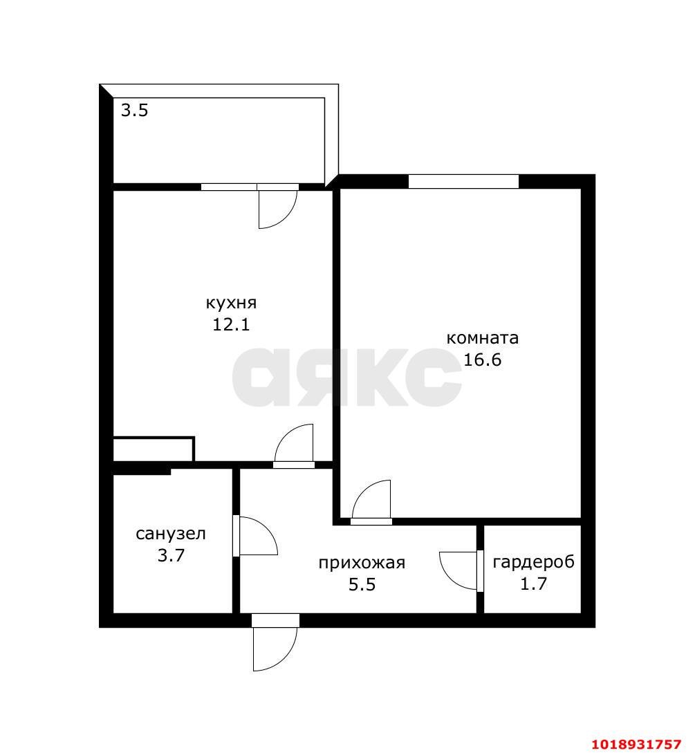 Фото №16: 1-комнатная квартира 43&nbsp;м², 2/18&nbsp;эт. - Краснодар, Карасунский внутригородской округ, мкр. Сосновый Бор, ул. имени Виктора Нарыкова, 6к1