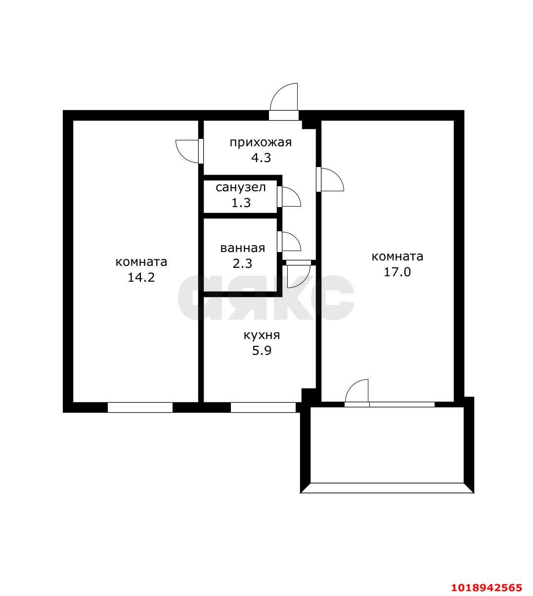 Фото №12: 2-комнатная квартира 50&nbsp;м², 2/5&nbsp;эт. - Краснодар, Карасунский внутригородской округ, мкр. Гидростроителей, ул. имени Игнатова, 47