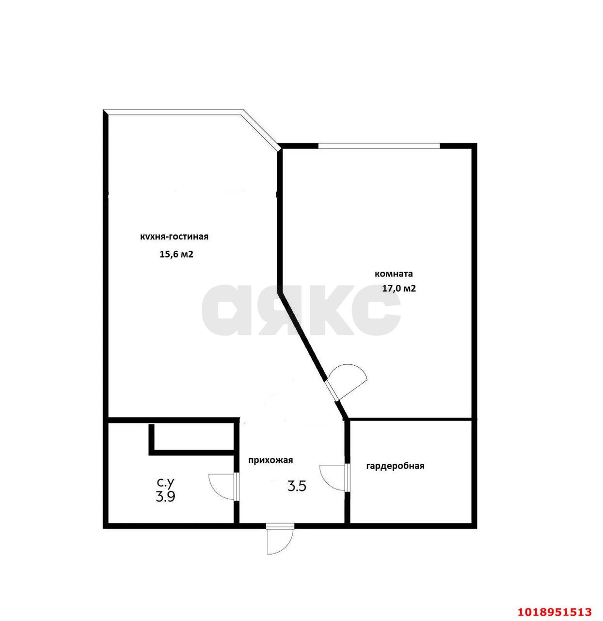 Фото №11: 1-комнатная квартира 44&nbsp;м², 20/24&nbsp;эт. - Краснодар, Карасунский внутригородской округ, мкр. ЖК Сказка Град, ул. имени В.Н. Мачуги, 166Ак1