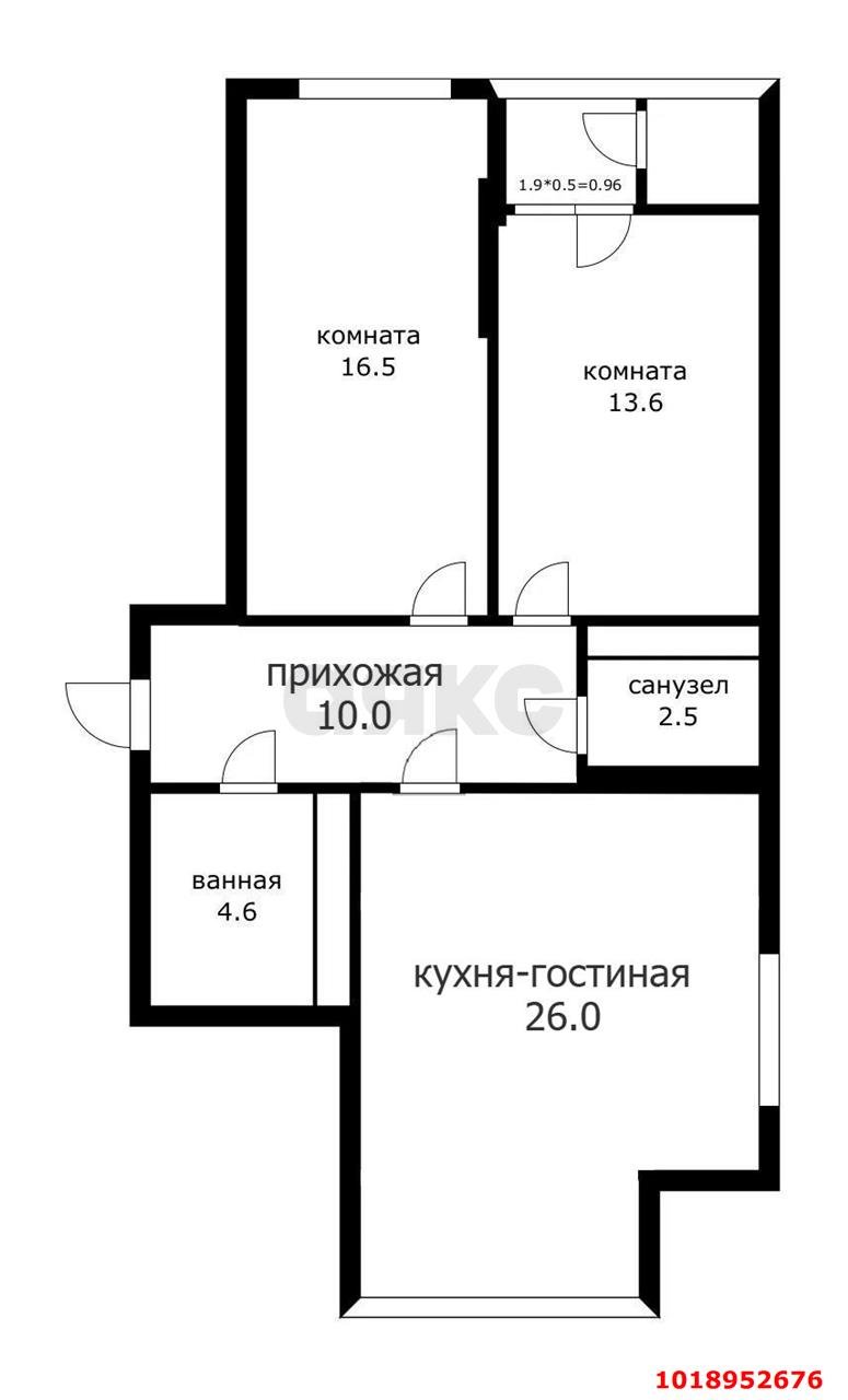 Фото №1: 2-комнатная квартира 74&nbsp;м², 8/19&nbsp;эт. - Краснодар, Прикубанский внутригородской округ, Круглик, жилой комплекс Сердце, мкр. Школьный, ул. Школьная, 1