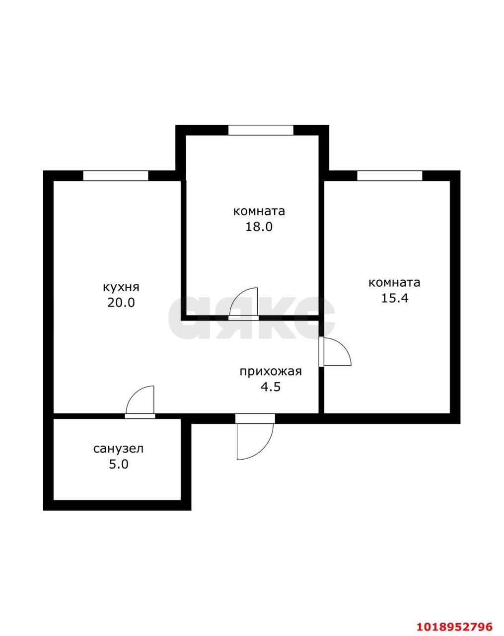 Фото №12: 2-комнатная квартира 62&nbsp;м², 4/4&nbsp;эт. - Знаменский, Карасунский внутригородской округ, мкр. жилой комплекс Первомайский, ул. Первомайская, 36/3