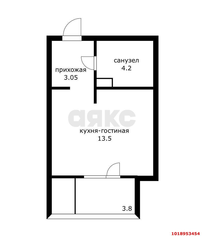 Фото №6: Студия 20&nbsp;м², 5/19&nbsp;эт. - Краснодар, Прикубанский внутригородской округ, мкр. жилой комплекс Народные Кварталы, ул. имени Владимира Рунова, 2
