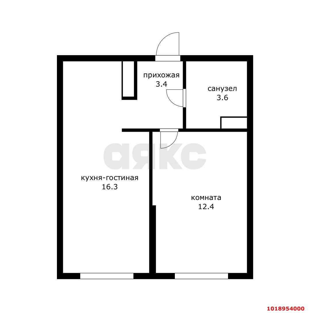 Фото №6: 1-комнатная квартира 35&nbsp;м², 13/16&nbsp;эт. - Краснодар, Прикубанский внутригородской округ, ЖК Самолёт-6, мкр. ЖК Самолет 6, ул. Ивана Беличенко, 88