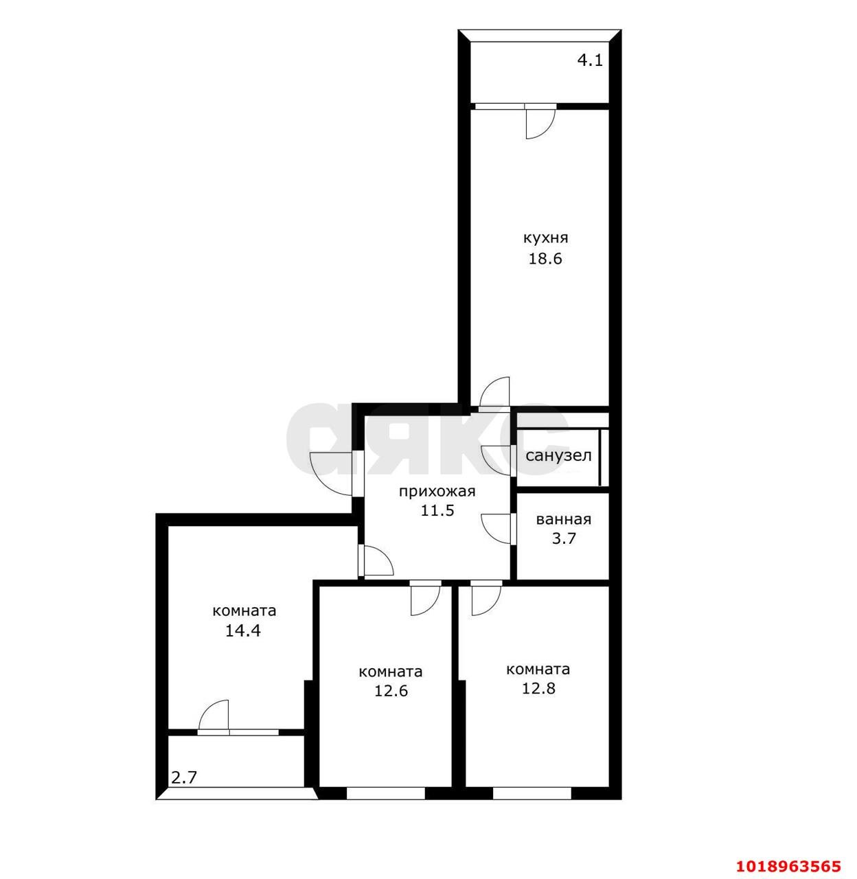 Фото №25: 3-комнатная квартира 80&nbsp;м², 7/24&nbsp;эт. - Краснодар, Прикубанский внутригородской округ, мкр. ЖК Улыбка, ул. имени Героя Георгия Бочарникова, 2