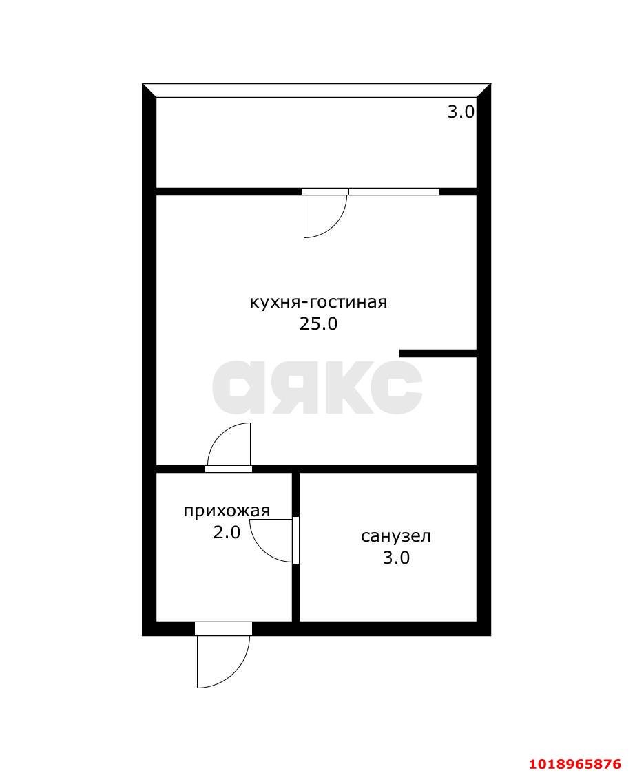Фото №7: Студия 33&nbsp;м², 12/17&nbsp;эт. - Краснодар, Прикубанский внутригородской округ, Музыкальный, мкр. ЖК Жемчужина, ул. имени Ф.И. Шаляпина, 30/1
