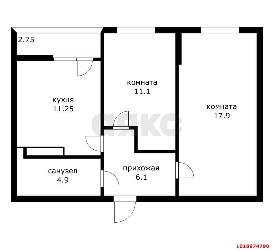 Фото №13: 2-комнатная квартира 50&nbsp;м², 8/9&nbsp;эт. - Краснодар, Прикубанский внутригородской округ, мкр. жилой комплекс Новые Сезоны, ул. Скандинавская, 1к13