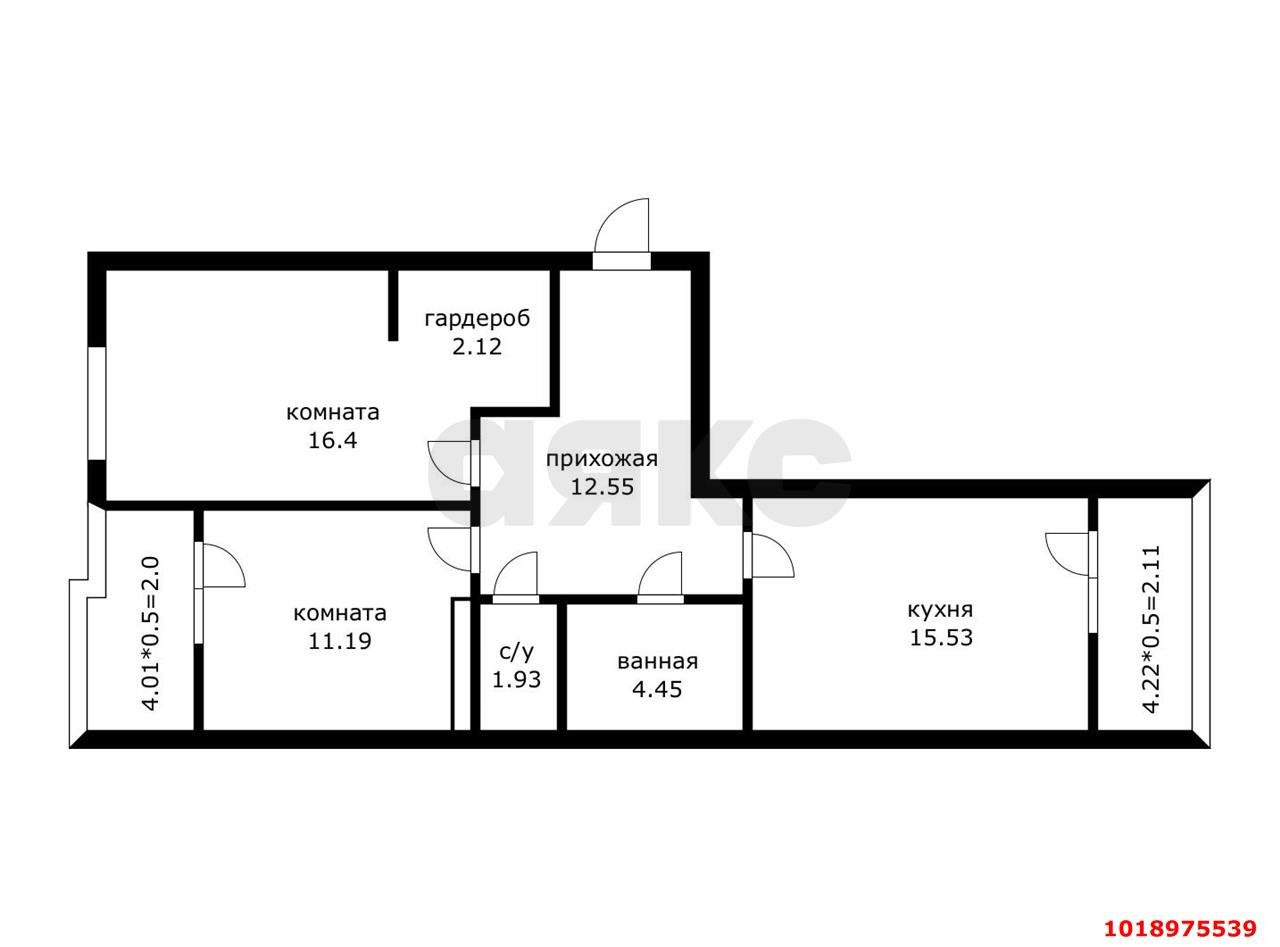 Фото №19: 2-комнатная квартира 71&nbsp;м², 12/22&nbsp;эт. - Краснодар, Центральный внутригородской округ, Табачная Фабрика, мкр. ЖК Все Свои Вип, ул. Колхозная, 5