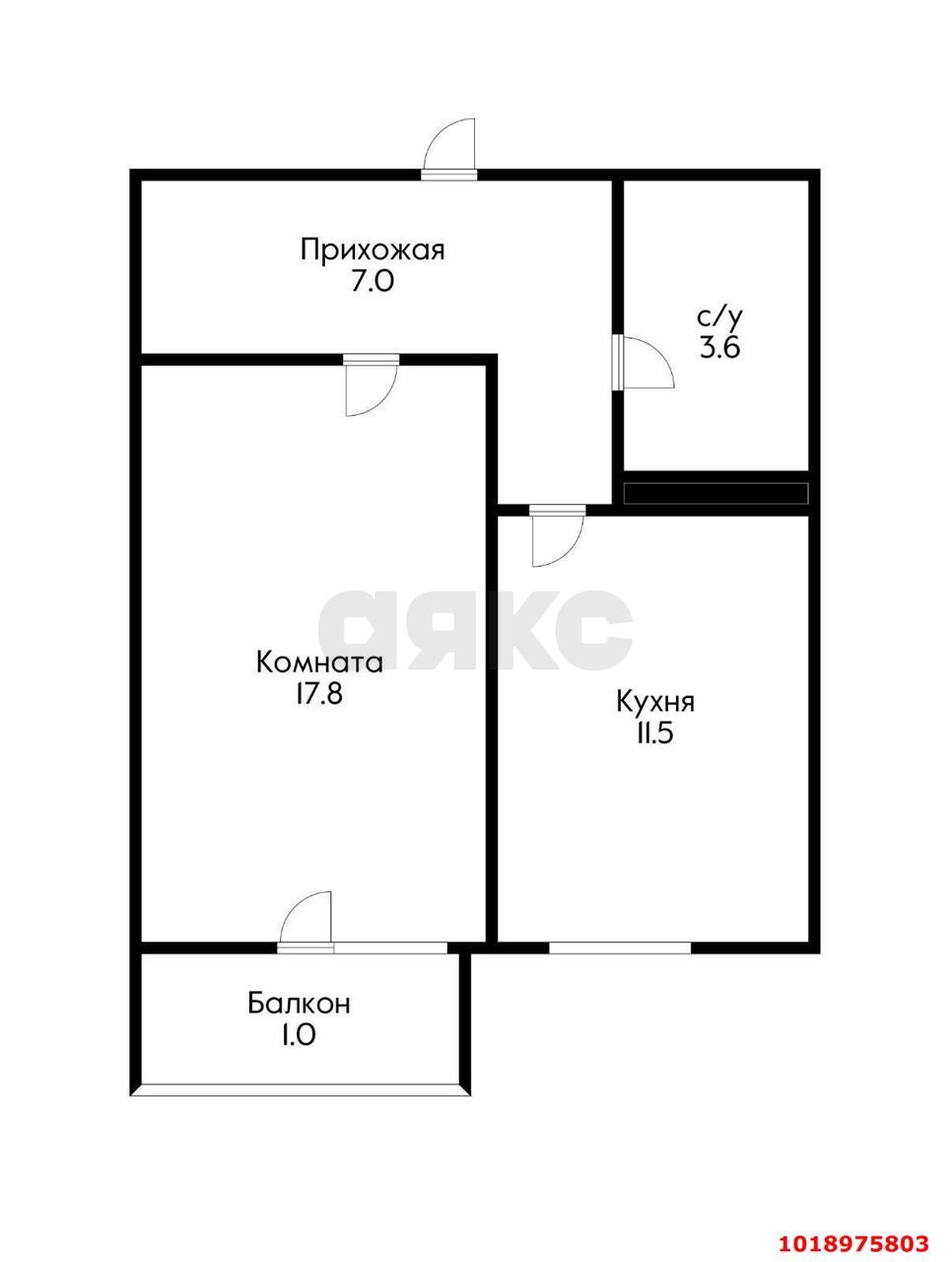 Фото №10: 1-комнатная квартира 43&nbsp;м², 9/9&nbsp;эт. - Краснодар, Карасунский внутригородской округ, мкр. Почтовый, пр-кт имени писателя Знаменского, 14