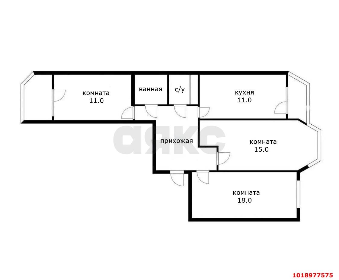 Фото №10: 3-комнатная квартира 72&nbsp;м², 2/24&nbsp;эт. - Краснодар, Прикубанский внутригородской округ, Завод Измерительных Приборов, мкр. ЖК Москва, ул. Российская, 79/3к2