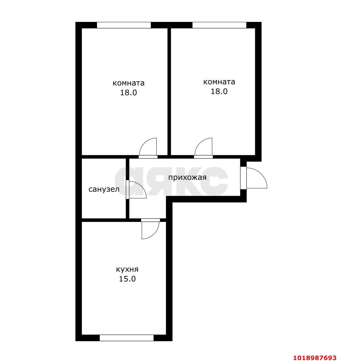 Фото №10: 2-комнатная квартира 61&nbsp;м², 1/7&nbsp;эт. - Краснодар, Прикубанский внутригородской округ, Калинино, мкр. Завод Радиоизмерительных Приборов, пер. Ленинский, 13