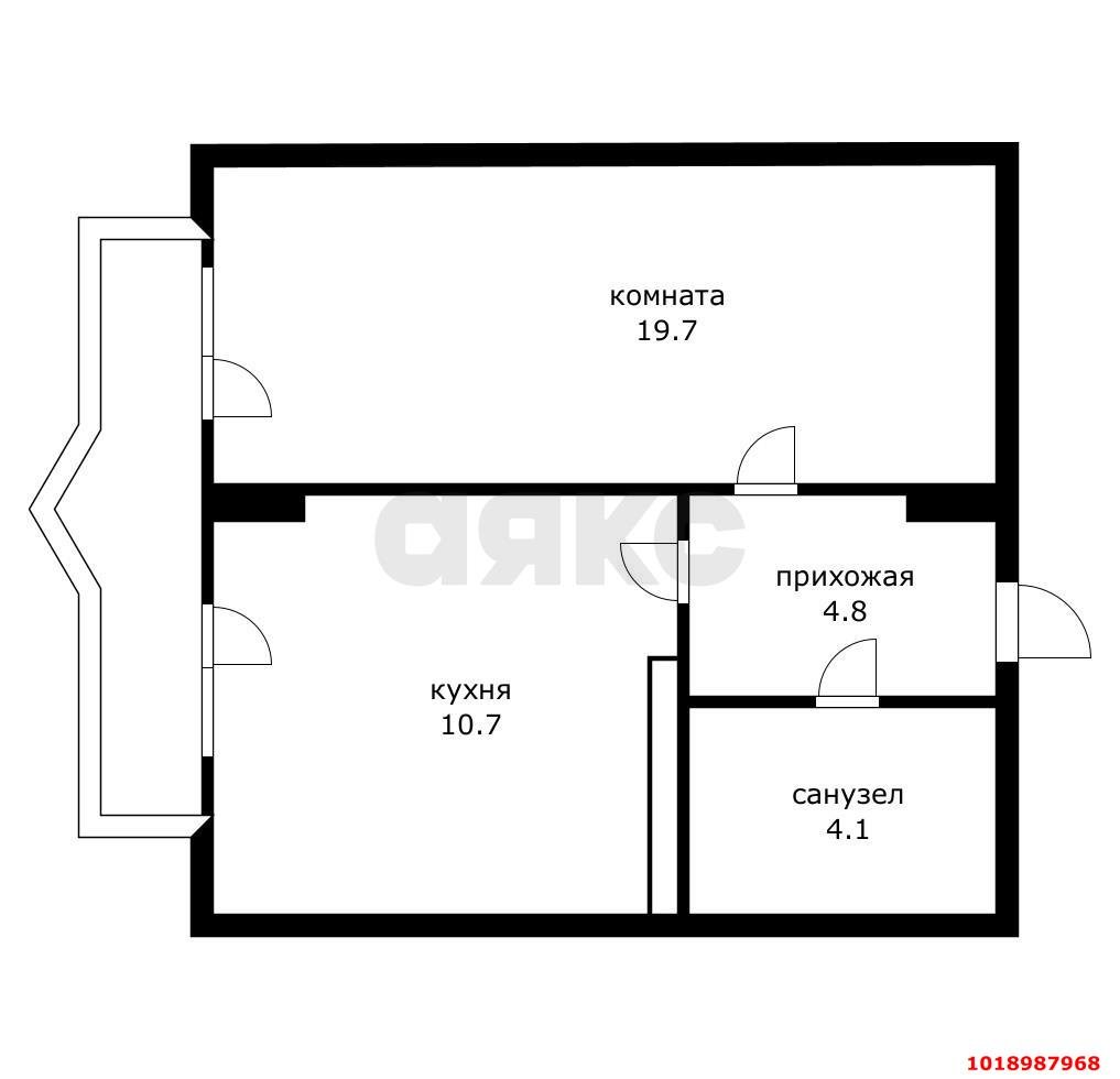 Фото №9: 1-комнатная квартира 45&nbsp;м², 3/16&nbsp;эт. - Краснодар, Западный внутригородской округ, Фестивальный, мкр. ЖК Аврора, ул. Гаражная, 67