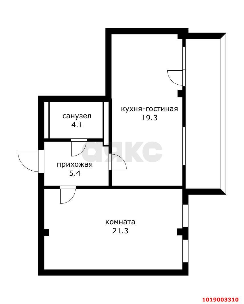 Фото №14: 1-комнатная квартира 56&nbsp;м², 4/7&nbsp;эт. - Краснодар, Прикубанский внутригородской округ, мкр. Фестивальный, пр-кт имени Константина Образцова, 2/2