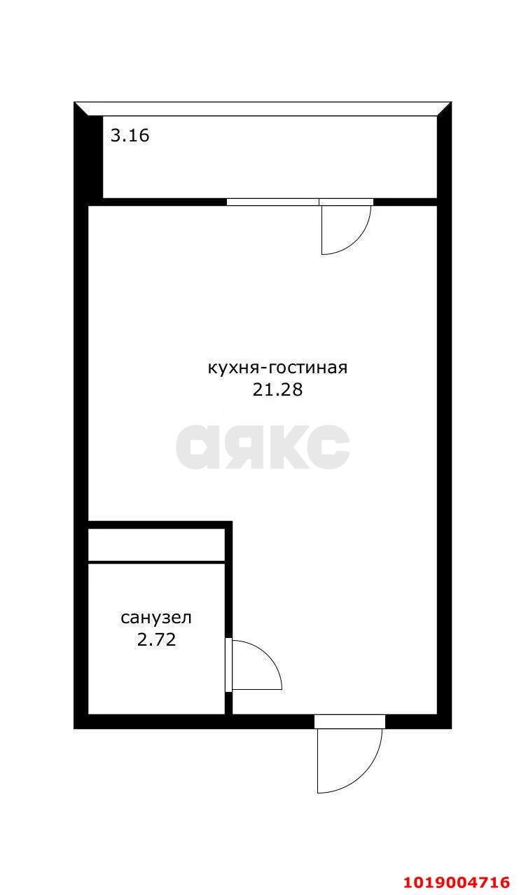 Фото №11: Студия 24&nbsp;м², 16/16&nbsp;эт. - Краснодар, Прикубанский внутригородской округ, мкр. Славянский, ул. Заполярная, 37к4