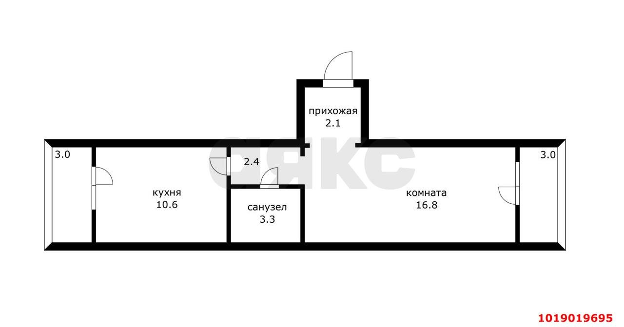 Фото №5: 1-комнатная квартира 35&nbsp;м², 3/5&nbsp;эт. - Новая Адыгея, мкр. жилой комплекс Родной Дом, ул. Бжегокайская, 31/7А