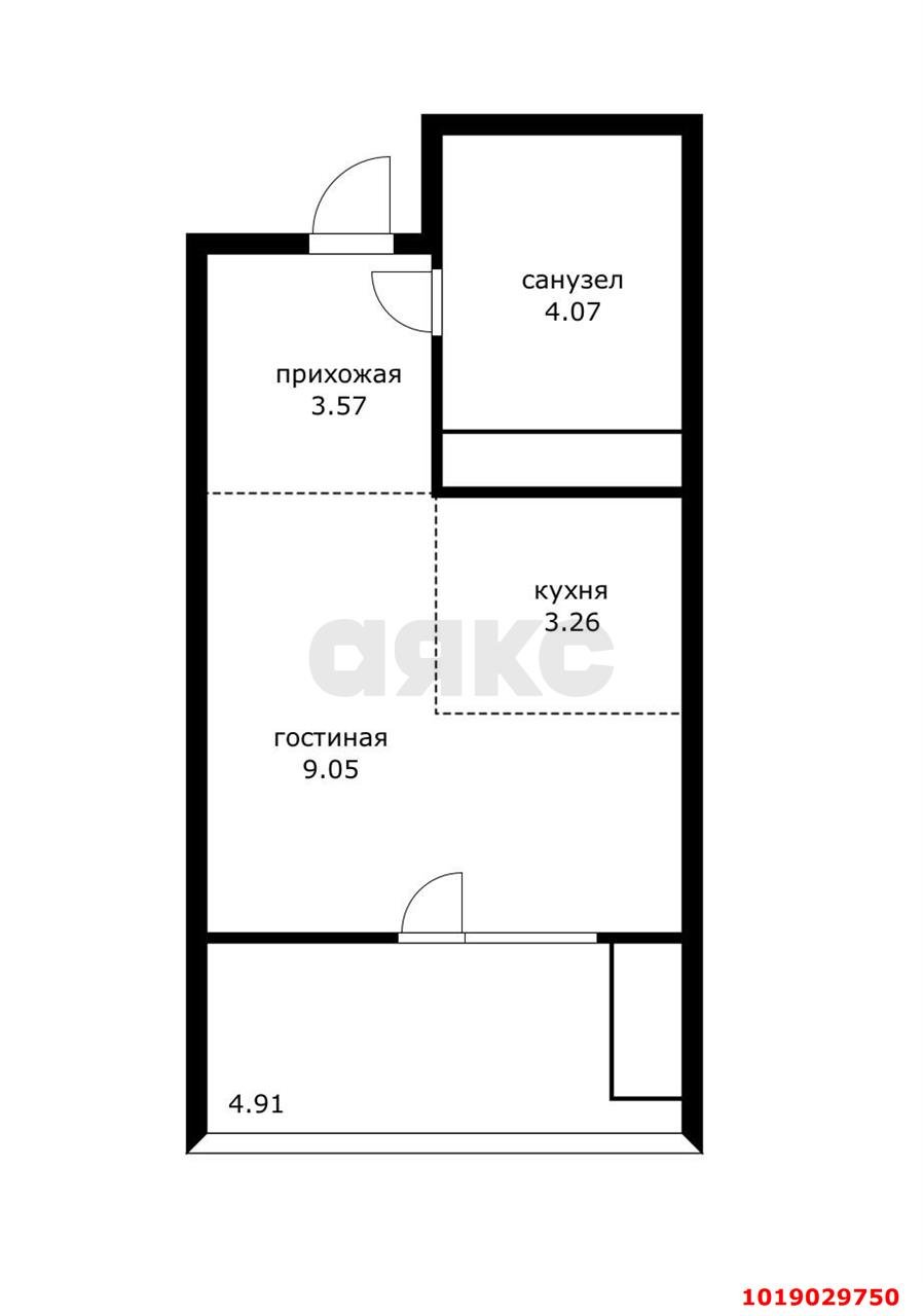Фото №6: Студия 28&nbsp;м², 13/18&nbsp;эт. - Знаменский, Карасунский внутригородской округ, мкр. Родные Просторы, ул. Природная, 10Бк11