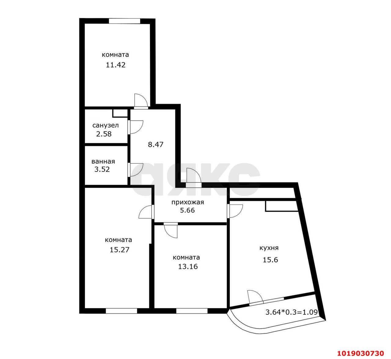 Фото №7: 3-комнатная квартира 80&nbsp;м², 18/24&nbsp;эт. - Краснодар, Центральный внутригородской округ, Черёмушки, мкр. ЖК Фонтаны, ул. Воронежская, 47/10