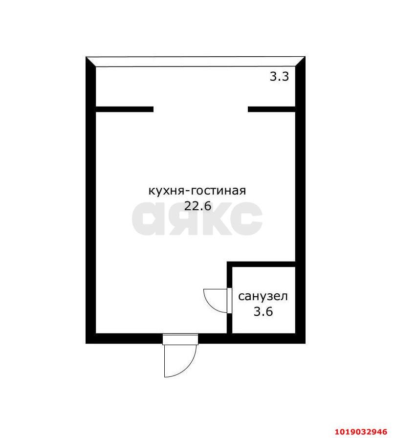 Фото №7: Студия 26&nbsp;м², 1/5&nbsp;эт. - Новая Адыгея, мкр. жилой комплекс Мега, ул. Бжегокайская, 90/2к1