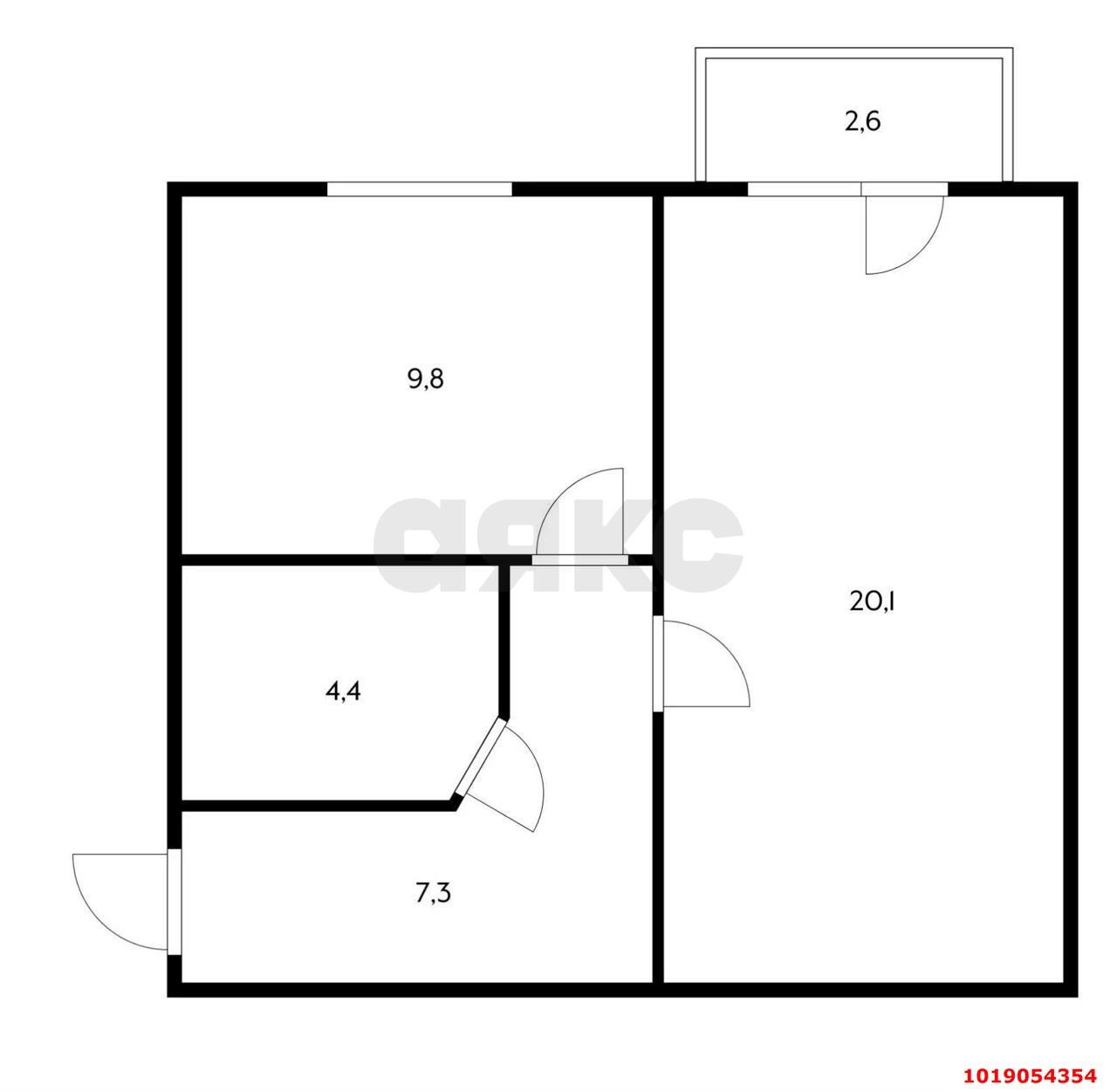 Фото №5: 1-комнатная квартира 44&nbsp;м², 1/4&nbsp;эт. - Яблоновский, ул. Гагарина, 155/1К